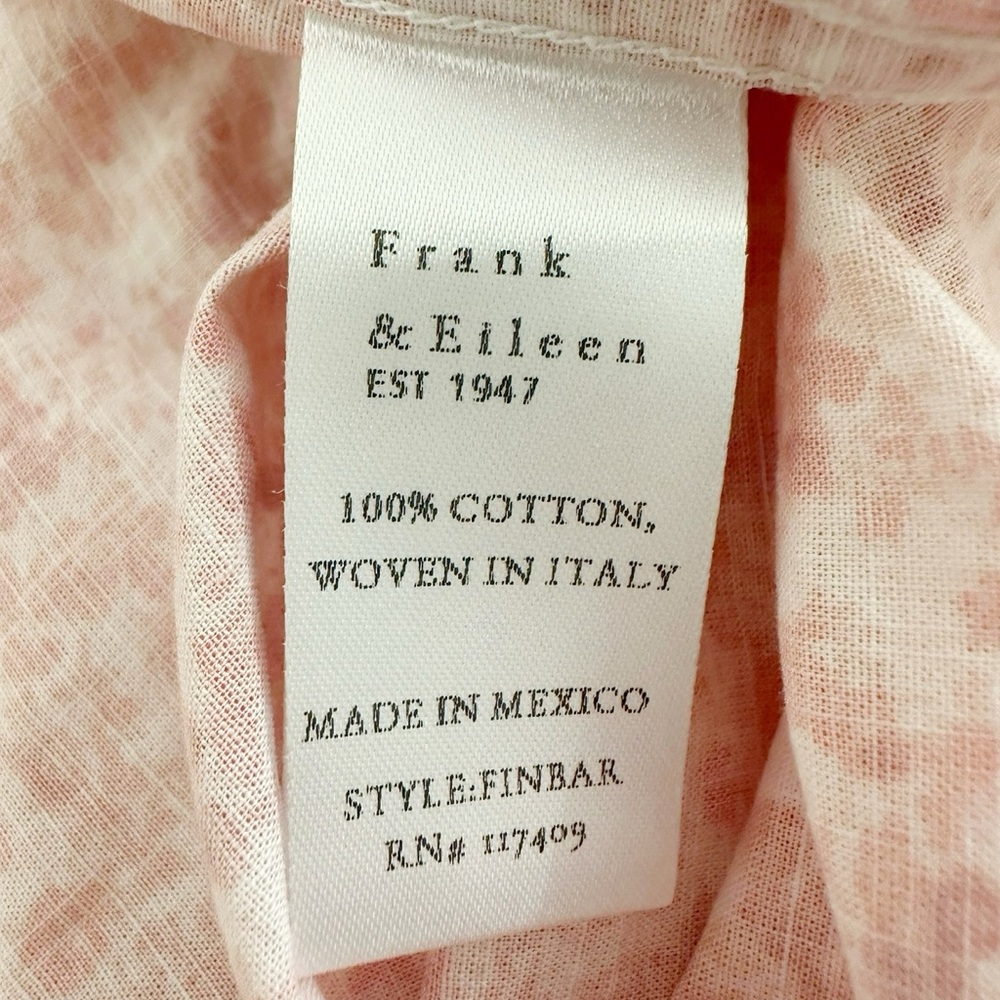 NEW Frank & Eileen Finbar Relaxed Button-down Shirt in Peach Floral Size S - Picture 14 of 17